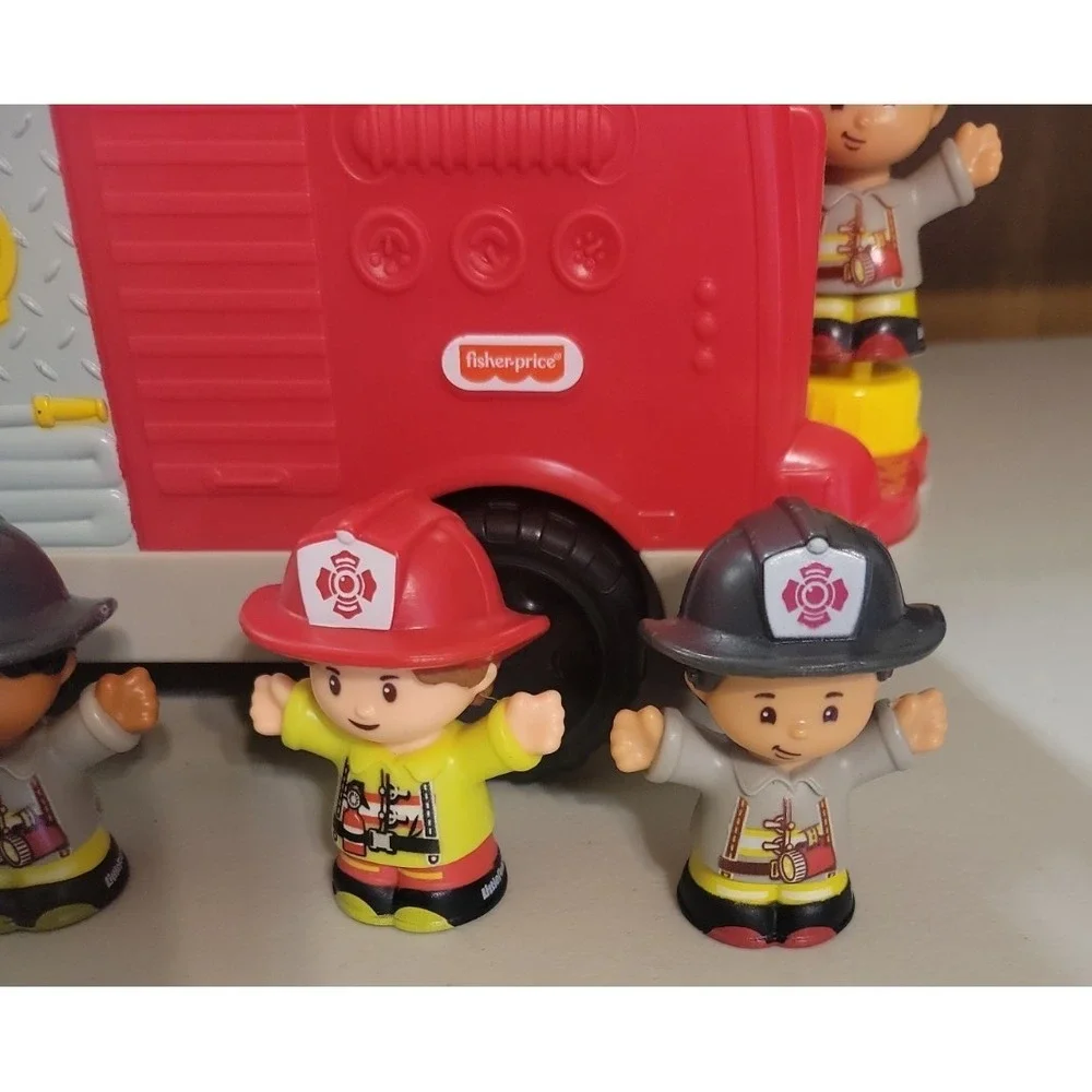 Fisher Price Little People Firetruck toys fireman figures lot